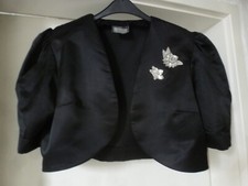 true Vintage Bolerojäckchen schwarz Satin Strassapplikationen DORETTE Modell 46