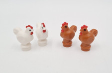 Lego Hühner Chicken Tiere 4 STK Weiß Dark Orange 1413pb01 Bauernhof Neu
