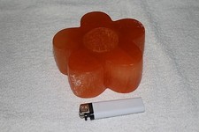 Teelicht Selenit Edelstein Blume Orange Natur ca. g von Bärbel Drexel