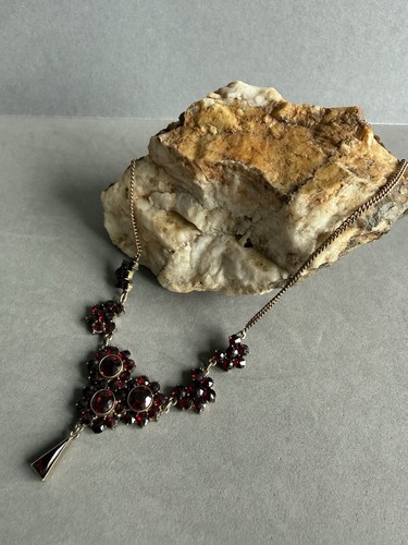 Antik granat collier - antik, kette