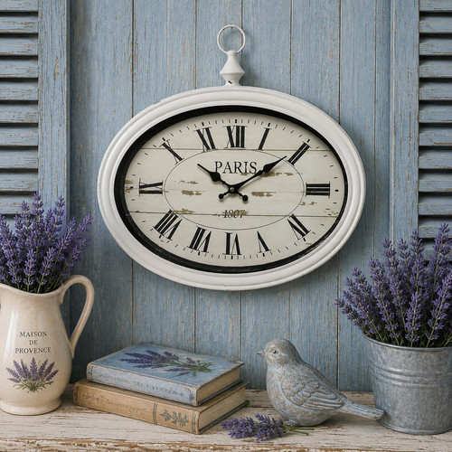Große wanduhr paris oval uhr - große,