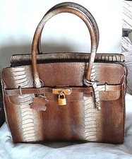 Handtasche Straußenfußleder