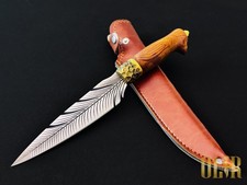 Messer Feder Damast muster