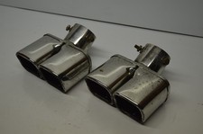 Auspuffblenden 4x Rohr retro eckig custom Endrohrblende Anschraubblende Endrohr