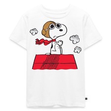 Peanuts Snoopy Pilot Fliegen Kinder Premium Bio T-Shirt