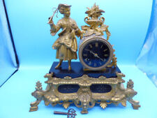 französische Empire Kaminuhr Pendule JAPY FRERES feuervergoldet Marmor um 1880