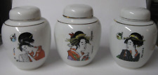 3er Set Porzellan Teedosen mit verschiedenen Motiven japanisch unbenutzt Sammler