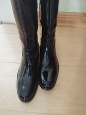 Lackstiefel echtes Leder schwarz Gr. 40 von HEINE Made in Portugal NEU