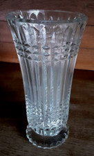 DDR Glas Pressglasvase Oberlausitzer Glas H 21 cm Blumenvase Tischvase