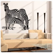 Wandtattoo Zebras Zebra Afrika Wandaufkleber clickstick Wildlife trinkende W461