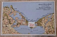 AK PK Spezial Wanderkarte von den Inseln Usedom und Wollin 1930er n. gelauf D341