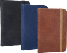 A7 Leder Notizbuch 3 Stück klein mit Gummiband Lesezeichen bunt