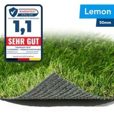 Kunstrasen für Balkon Terrasse & Garten | Kunstrasen Lemon | Höhe: 50 mm Rasen