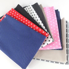 STOFFPAKET Restepaket Popeline Tupfen Sterne Streifen versch. Größen+Farben 800g