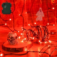 Halloween Lichterkette Außen Batterie, Isisyu 3M 30 LED Rot Lichterkette 
