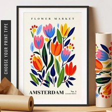Flower Market Amsterdam Poster Bild Wandkunst Blumen Dekoration Modern