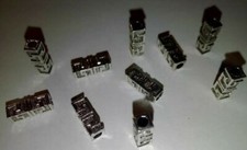 Hobbyauflösung ღ 10 Metallperlen Röhrchen quadrat. antiksilber 14x5x5mm   #536A