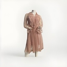 Zweiteiler aus Tüll mit Rüschen, Blumenstickerei und Gummizug