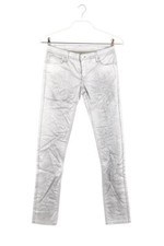 FAITH CONNEXION Coated Skinny-Jeans Blumen W26 silber NEU