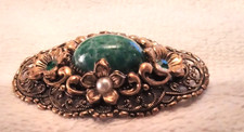 Alte Schöne Antik Brosche Modeschmuck GR  5x3cm