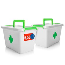 2x Medizinbox Medikamentenbox Koffer 6,5 L aus BPA-freiem & lebensmittelechtem