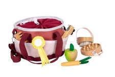 Pferdepflegeset mit Tasche rot