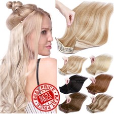 Nahtlos DICK 100% Remy Echthaar Stirnband Wire Flip In Haarteil Extensions Blond
