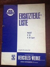 Original Ersatzteilliste Hercules K 50  K50 Sport  11 / 1967