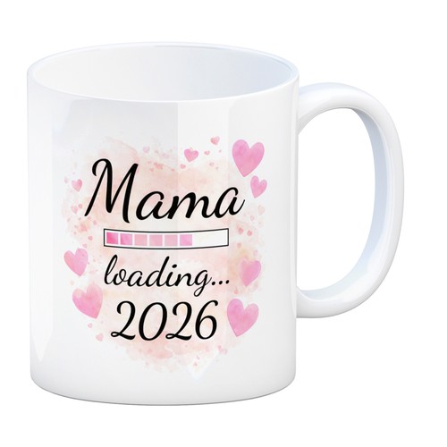 Rosa herzen mama kaffeebecher - rosa,