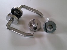 HG Messing Chrom pol. Rosetten-Türbeschlag Mod. Orione Türdrücker