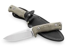 LionSteel T5 Canvas Micarta Green Outdoormesser Niolox Lederscheide ✔️ 02LS085