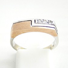 Ring Weißgold Rotgold 585er Diamanten 14 kt. Edelstein Damen Goldschmuck Bicolor