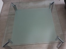 Design Couchtisch / Glastisch - 100x100cm - mit 2 Glasplatten