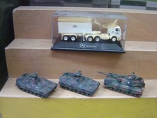 Roco 1:87 3 gut bemalte Panzermodelle + UN Sattelzug im Box "Gebraucht"(147K)
