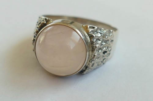 Ring rosenquarz cabochon - rosenquarz,