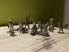 Antike kleine Zinn/Guss Figuren - Hund/Katze/Maus/Affe/Schildkröte etc.