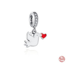 Charm Anhänger  925 Silber für alle gängigen Gliederarmbänder Friedenstaube