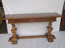 Antike Konsole Beistelltisch Konsolentisch – 2 Schübe – Braun - Nussbaum Massiv