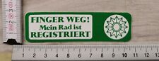 Sticker Aufkleber Polizei Finger weg mein Rad ist registriert Vintage 80er/ 90er