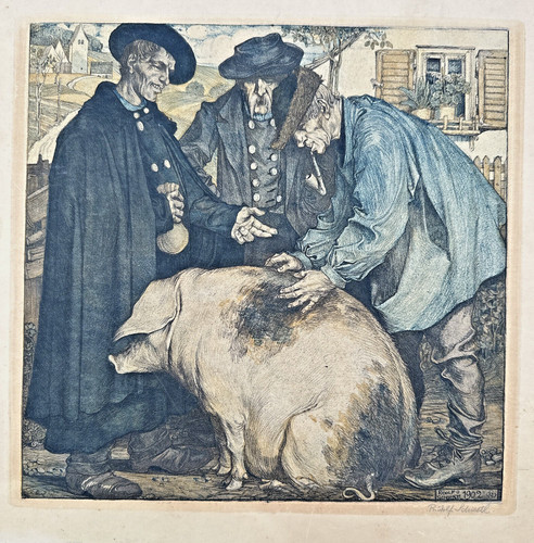 Farblithographie sauhandel - farblithographie,,