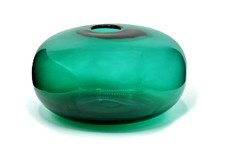 Moderne DESIGN GLASVASE Smaragdgrün Donut XXL VASE Glaskunst IKEA Stockholm 1999