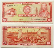 Peru 10 Soles de Oro 1972 -  Pick.100 - XF