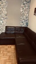 Leder ecksofa braun mit schlaffunktion und bettkasten 230x180
