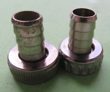 2 Schlauchtüllen 3/4" Überwurfmutter, Messing, verchromt, Anschluss 14,5mm