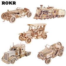 ROKR 5Auto 3DHolzPuzzle GrandPrix Stream Truck Armee Vintage Erwachsene XmasGift