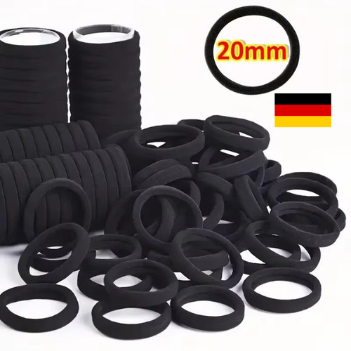 100x haargummi schwarz - haargummi,