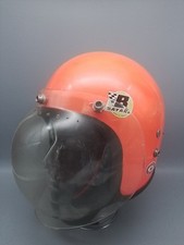 Bayard Motorradhelm,Helm mit Visier,Neon Orange,Vintage Mopedhelm