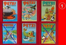 ANTIQUITÄT – Petzi-Bücher, Bände 2, 12, 17 und 24, 1976 - 1986