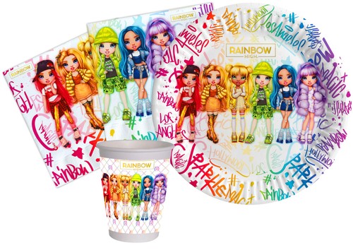 Partygeschirr partyset rainbow - partyset,