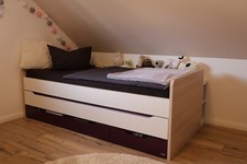 Kojenbett/ Einzelbett/ Jugendbett/ Ausziehbett v. Wellemöbel inkl. Lattenrost